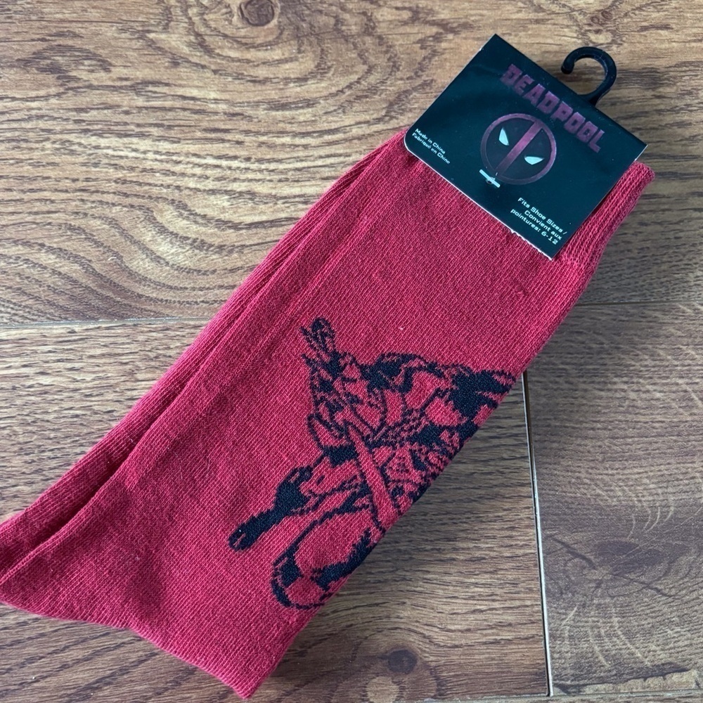 Marvel Deadpool red crew socks